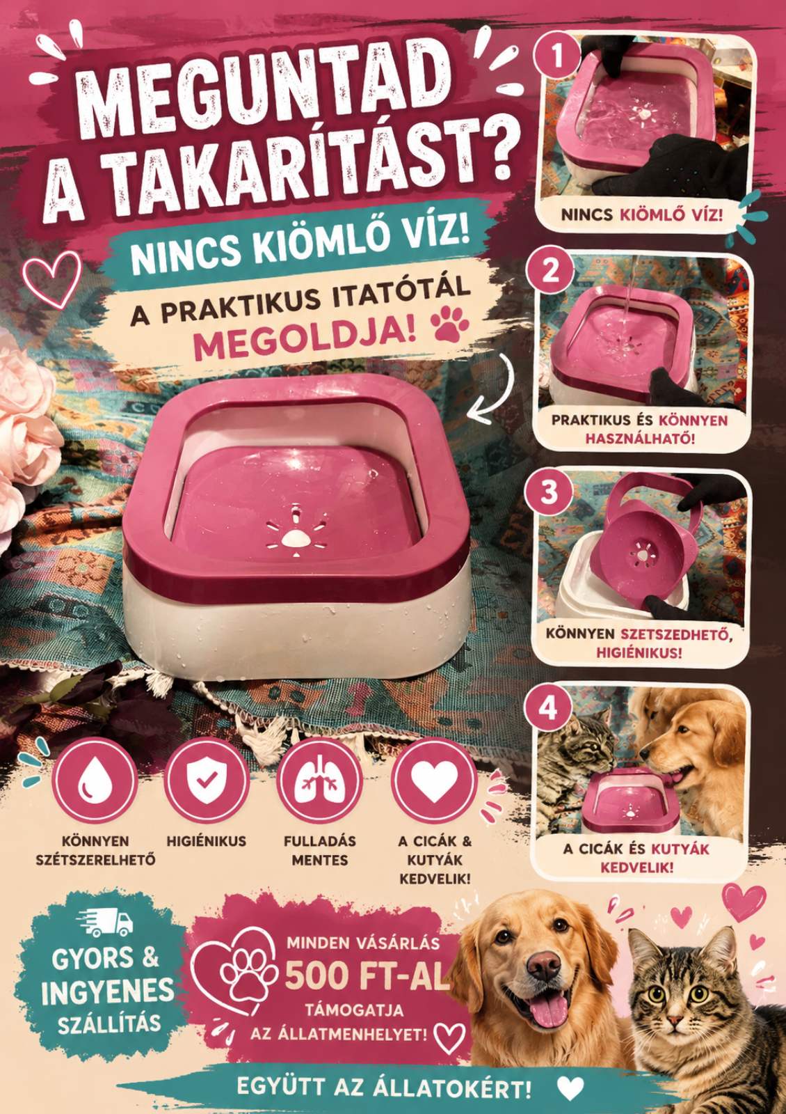 Univerzális kiömlésgátló tál.